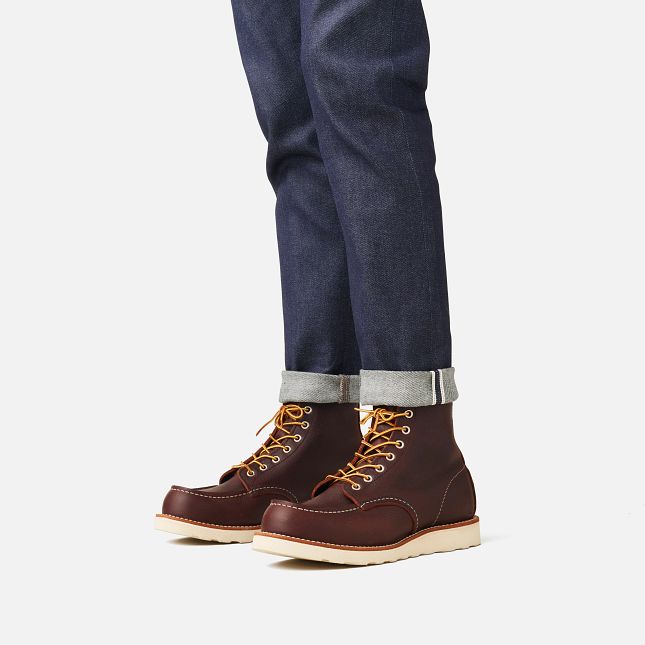 Red Wing 6-Inch in Briar Oil-Slick Læder Heritage Støvler Herre Mørkerød | 5619-ENMFU