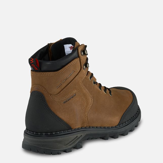 Red Wing Burnside 6-inch Vandtætte Sikkerhedssko Herre Brune | 5264-QUTZY