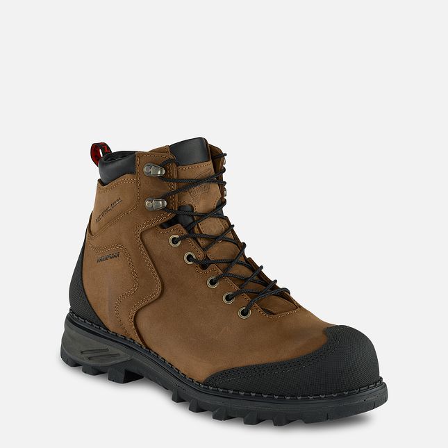 Red Wing Burnside 6-inch Vandtætte Sikkerhedssko Herre Brune | 5264-QUTZY