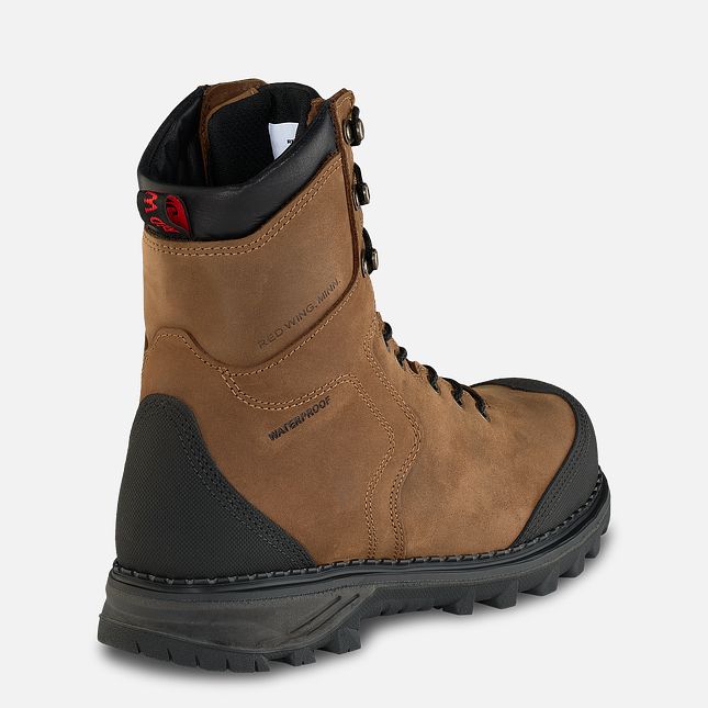 Red Wing Burnside 8-inch Vandtætte Sikkerhedssko Herre Brune | 8045-DXZBO