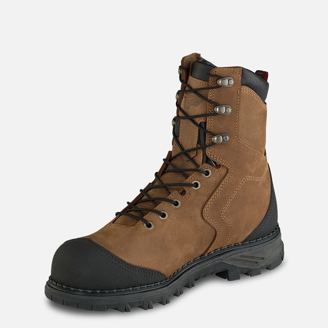 Red Wing Burnside 8-inch Vandtætte Sikkerhedssko Herre Brune | 8045-DXZBO