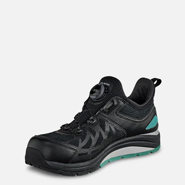 Red Wing Cooltech™ Athletics Sikkerhedssko Dame Sort Turkis | 0715-WJMXQ