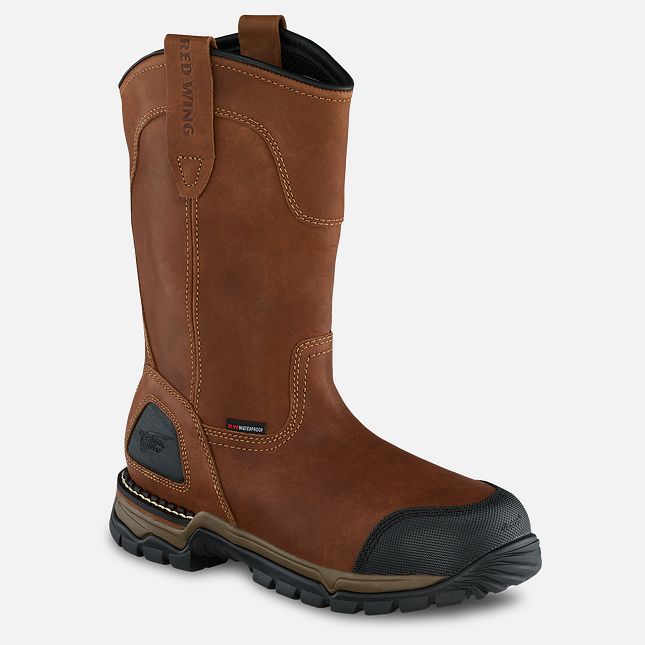 Red Wing Flexforce® 11-inch Vandtætte Pull-On Arbejdsstøvler Herre Brune | 3176-PYKVM