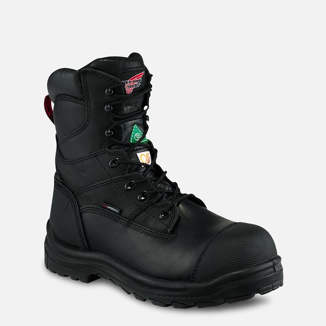 Red Wing King Tå® 8-inch Vandtætte CSA Arbejdssko Herre Sort | 4637-WLZPJ