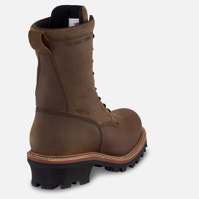 Red Wing Loggermax 9-inch Insulated, Logger Vandtætte Sko Herre Brune | 0381-GRZPS