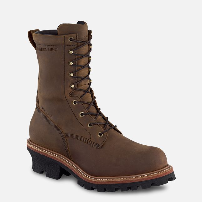 Red Wing Loggermax 9-inch Insulated, Logger Vandtætte Sko Herre Brune | 0381-GRZPS