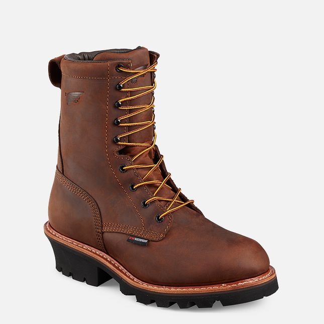 Red Wing Loggermax 9-inch Insulated, Vandtætte Sikkerhedssko Herre Brune | 3617-AZWSG