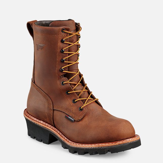 Red Wing Loggermax 9-inch Vandtætte Arbejdsstøvler Herre Brune | 4375-EAFDZ