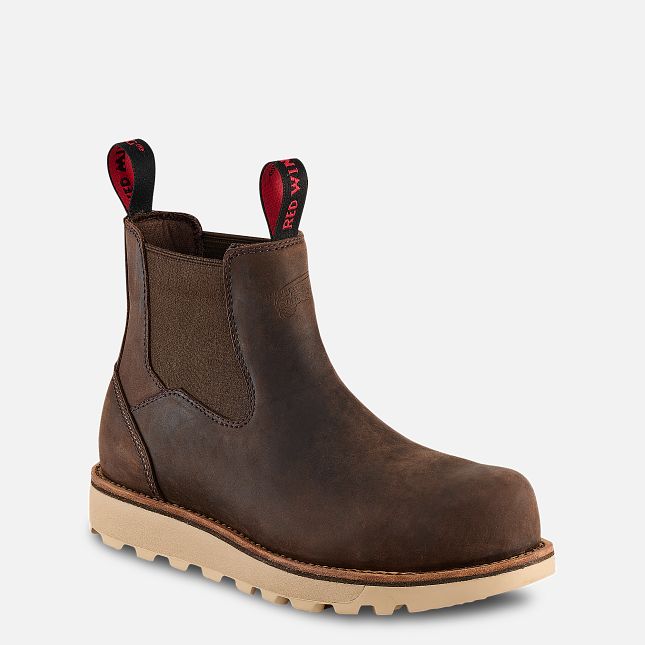 Red Wing Traction Tred Lite 5-Inch Chukka Sikkerhedssko Herre Brune | 7109-GZKRE