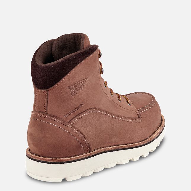 Red Wing Traction Tred Lite 6-inch Vandtætte Sikkerhedssko Dame Mørkerød | 4572-QBIEP