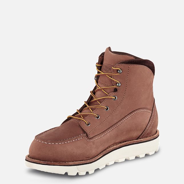 Red Wing Traction Tred Lite 6-inch Vandtætte Sikkerhedssko Dame Mørkerød | 4572-QBIEP