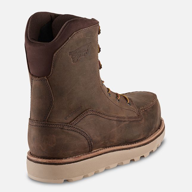 Red Wing Traction Tred Lite 8-inch Vandtætte Sikkerhedssko Herre Brune | 3021-BQUNZ