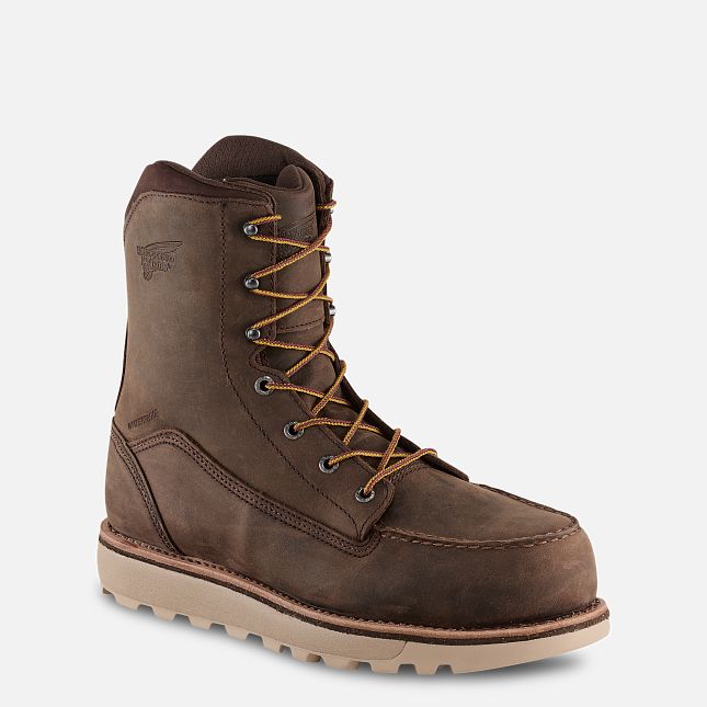 Red Wing Traction Tred Lite 8-inch Vandtætte Sikkerhedssko Herre Brune | 3021-BQUNZ