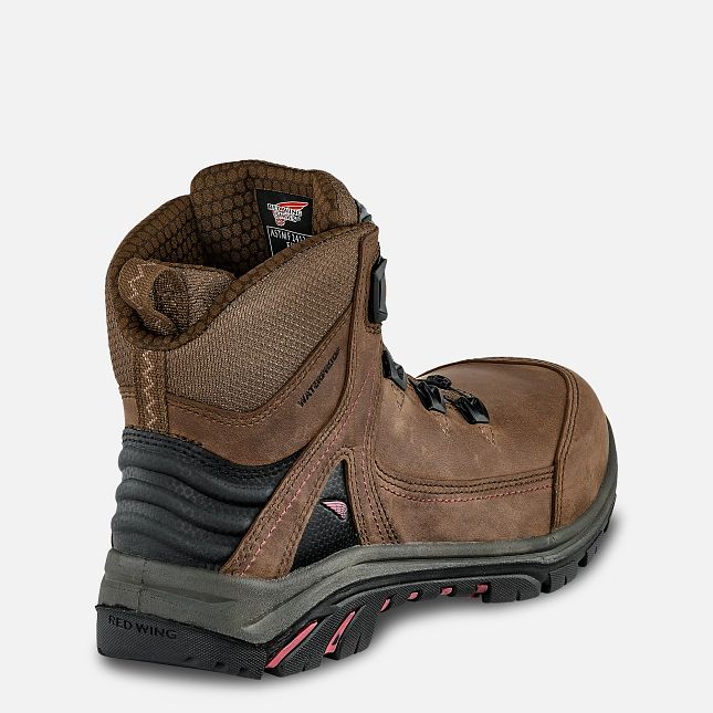 Red Wing Tradeswoman 6-inch Vandtætte Arbejdsstøvler Dame Brune | 0893-HCFMT