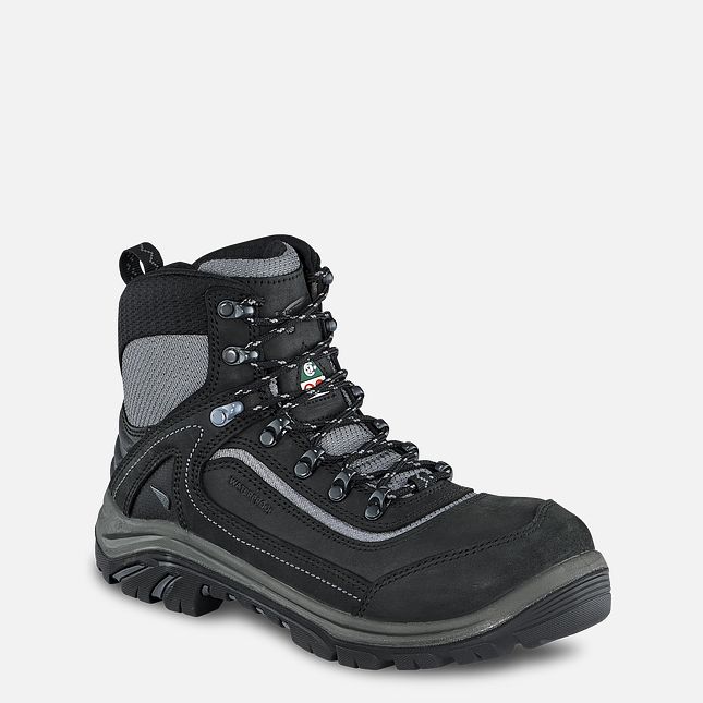 Red Wing Tradeswoman 6-inch Vandtætte CSA Hiker Arbejdssko Dame Sort Grå | 4623-JPIHD