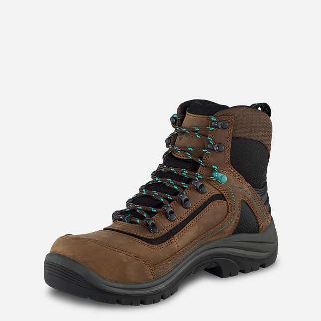 Red Wing Tradeswoman 6-inch Vandtætte Sikkerhedssko Dame Brune Turkis | 9278-XGVHR