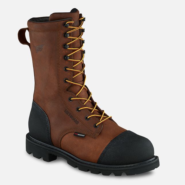 Red Wing Truwelt 10-inch Metguard Vandtætte Sko Herre Brune | 7023-QYZBE