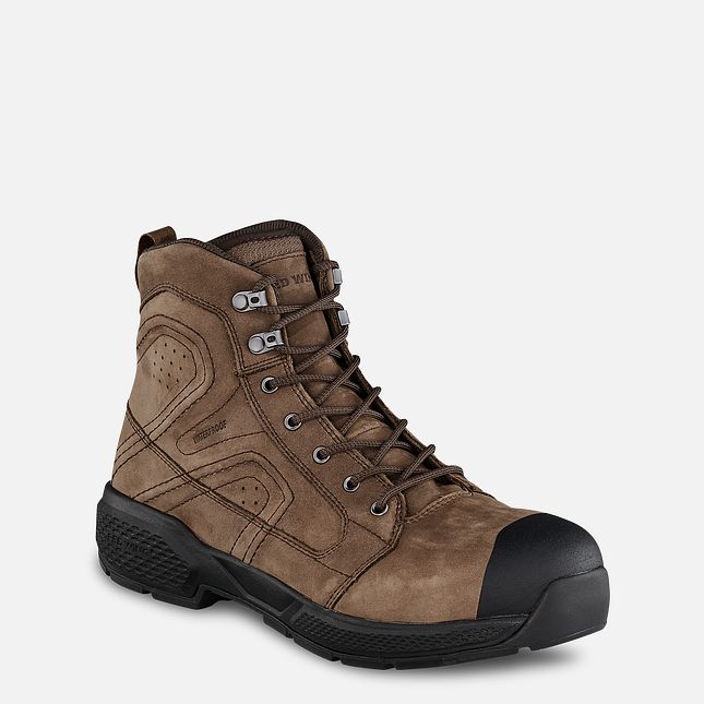 Red Wing Exos Lite 6-inch Vandtætte Sikkerhedssko Herre Brune | 6587-RIHVZ