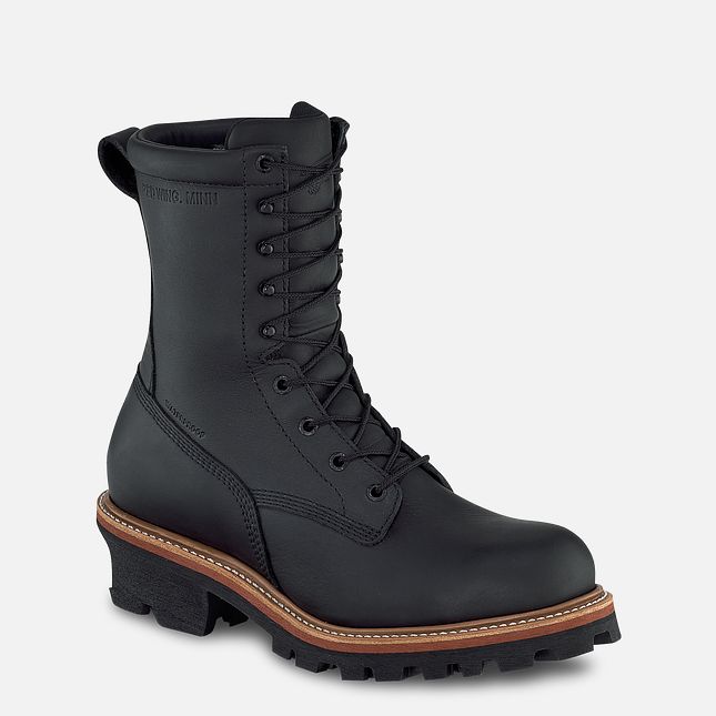 Red Wing Loggermax 9-inch, Logger Vandtætte Sko Herre Sort | 9012-SQVBC