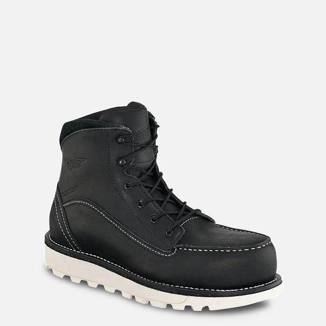 Red Wing Traction Tred Lite 6-inch Vandtætte Sikkerhedssko Dame Sort | 1489-OAQVB